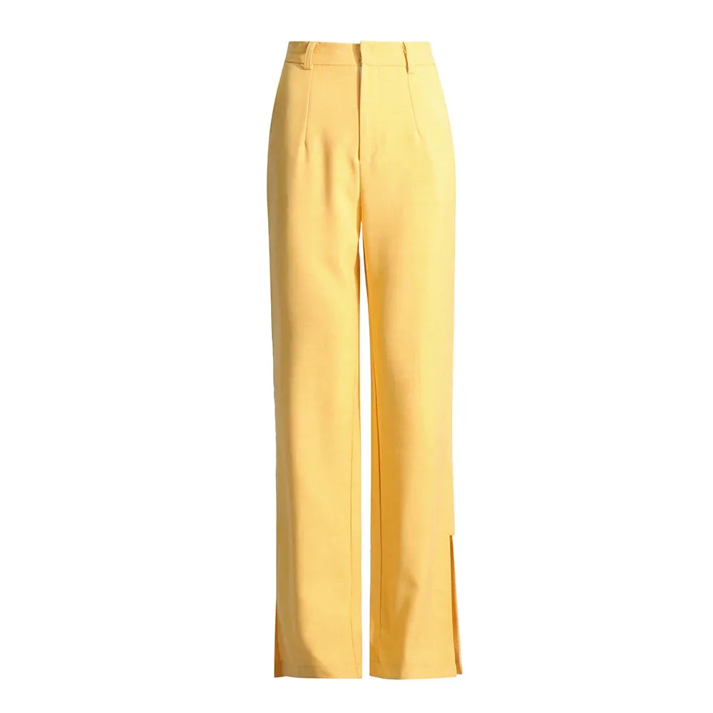 Minimalist Patchwork Zipper Wide Leg Pants Female High Waist Casual Loose Trousers For Women Fashion Clothing