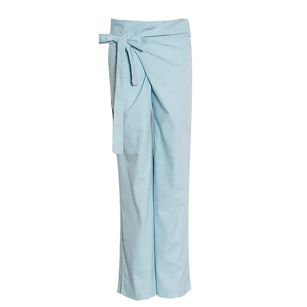 Minimalist Trousers For Women High Waist Spliced Button Casual Loose Wide Leg Pants Female Fashion Style Clothing