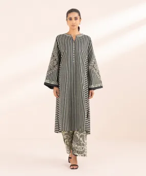 Monochrome '24-2 Piece - Embroidered Lawn Suit - 0U2Tedy24V41