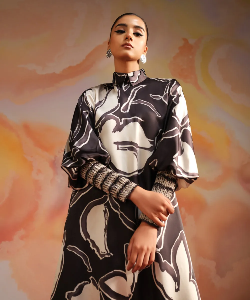 Monochrome '24-2 Piece - Printed Satin Suit - U2Tsl24V41Uc