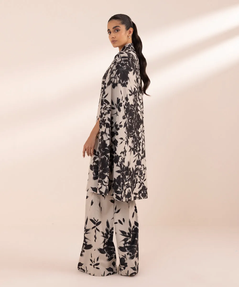 Monochrome '24-2 Piece - Printed Silk Suit - U2Tsl24V43Uc