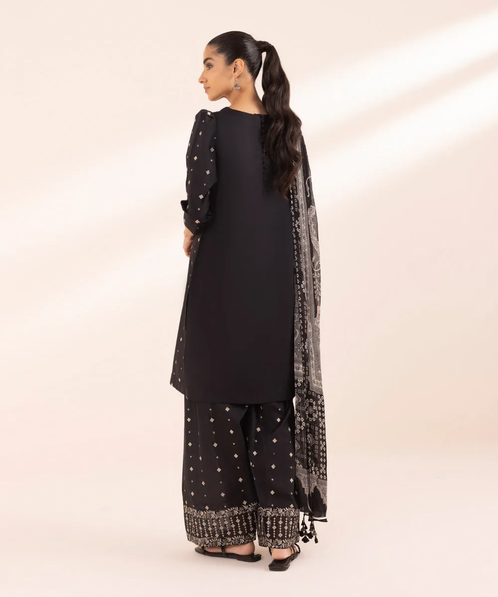 Monochrome '24-3 Piece - Embroidered Lawn Suit - 0U3Pebw24V45