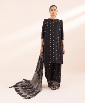 Monochrome '24-3 Piece - Embroidered Lawn Suit - 0U3Pebw24V45