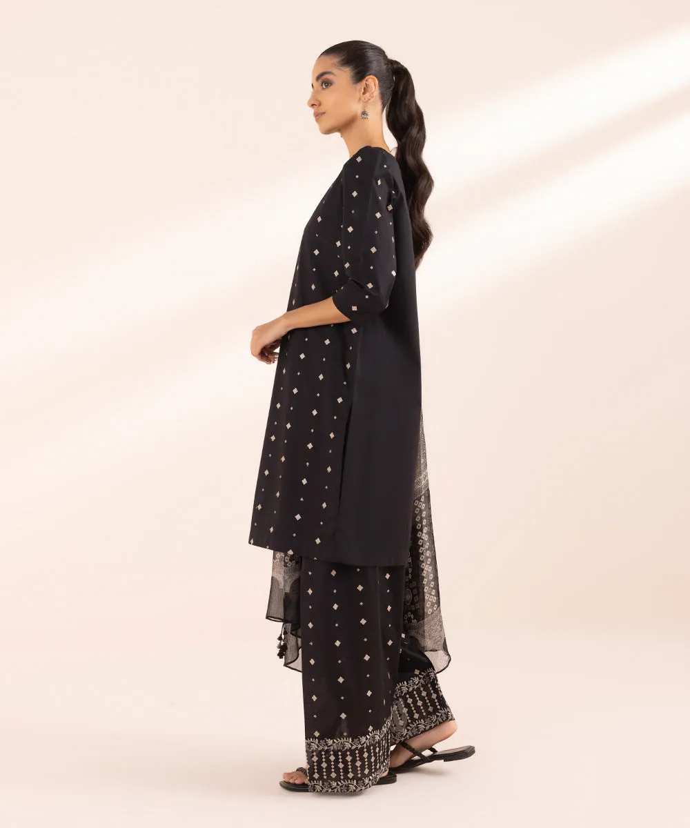 Monochrome '24-3 Piece - Embroidered Lawn Suit - 0U3Pebw24V45