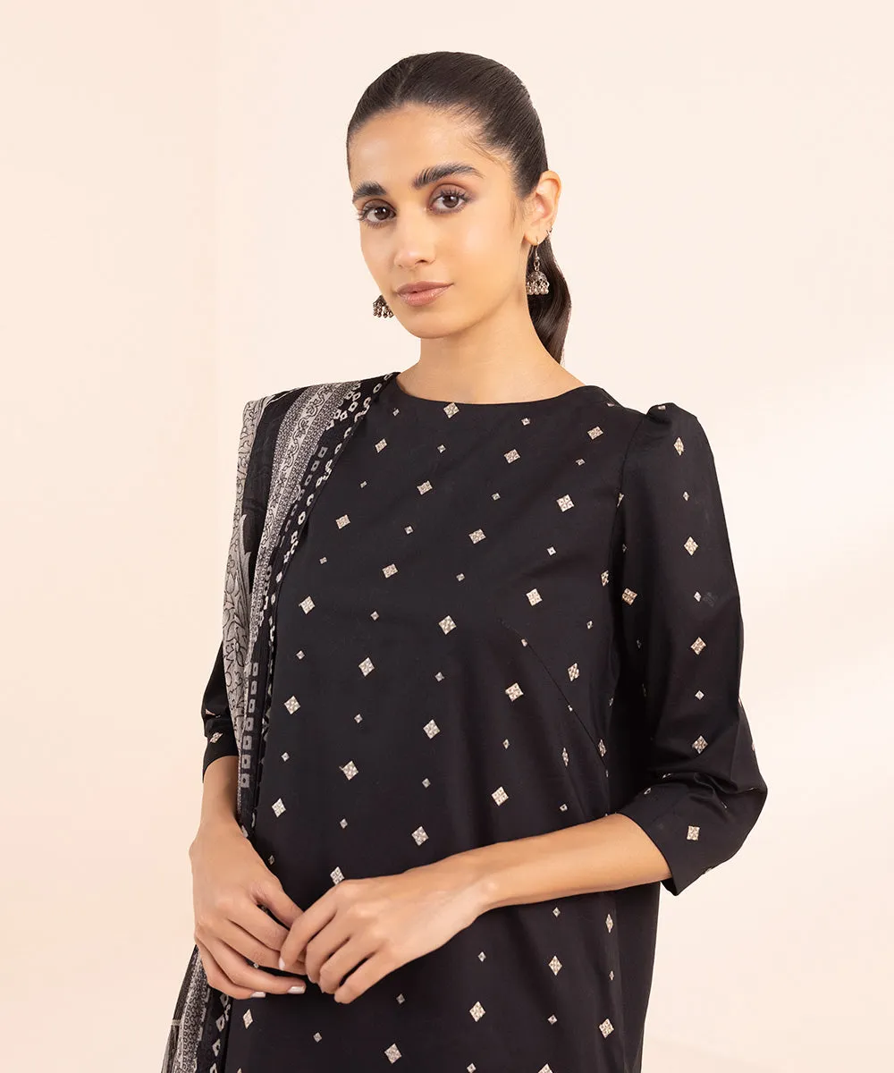 Monochrome '24-3 Piece - Embroidered Lawn Suit - 0U3Pebw24V45