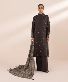 Monochrome '24-3 Piece - Embroidered Lawn Suit - 0U3Pebw24V46