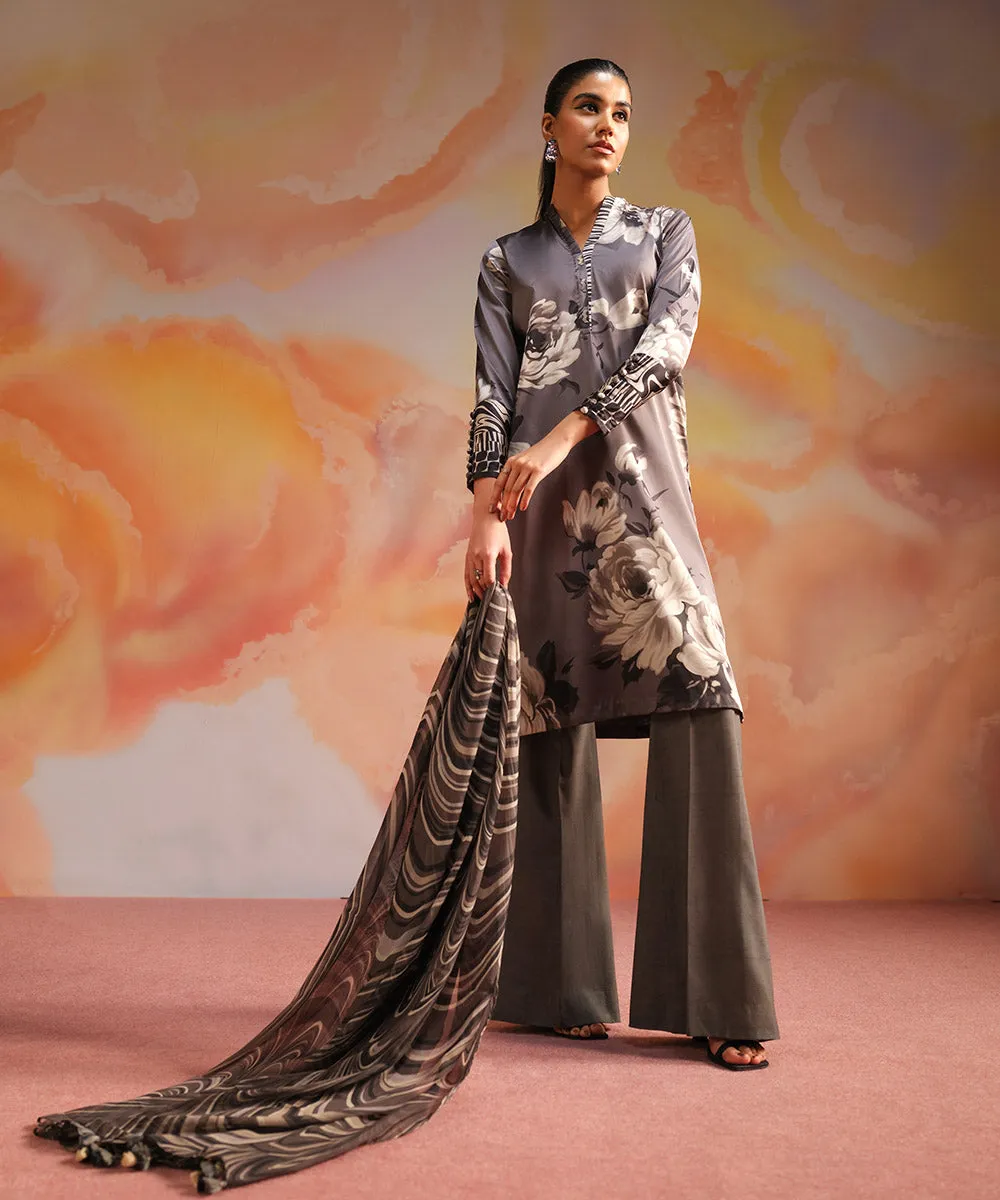 Monochrome '24-3 Piece - Printed Satin Suit - U3Psl24V42Uc