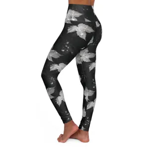 MONOCHROME LEAF High Waisted Yoga Leggings (AOP)