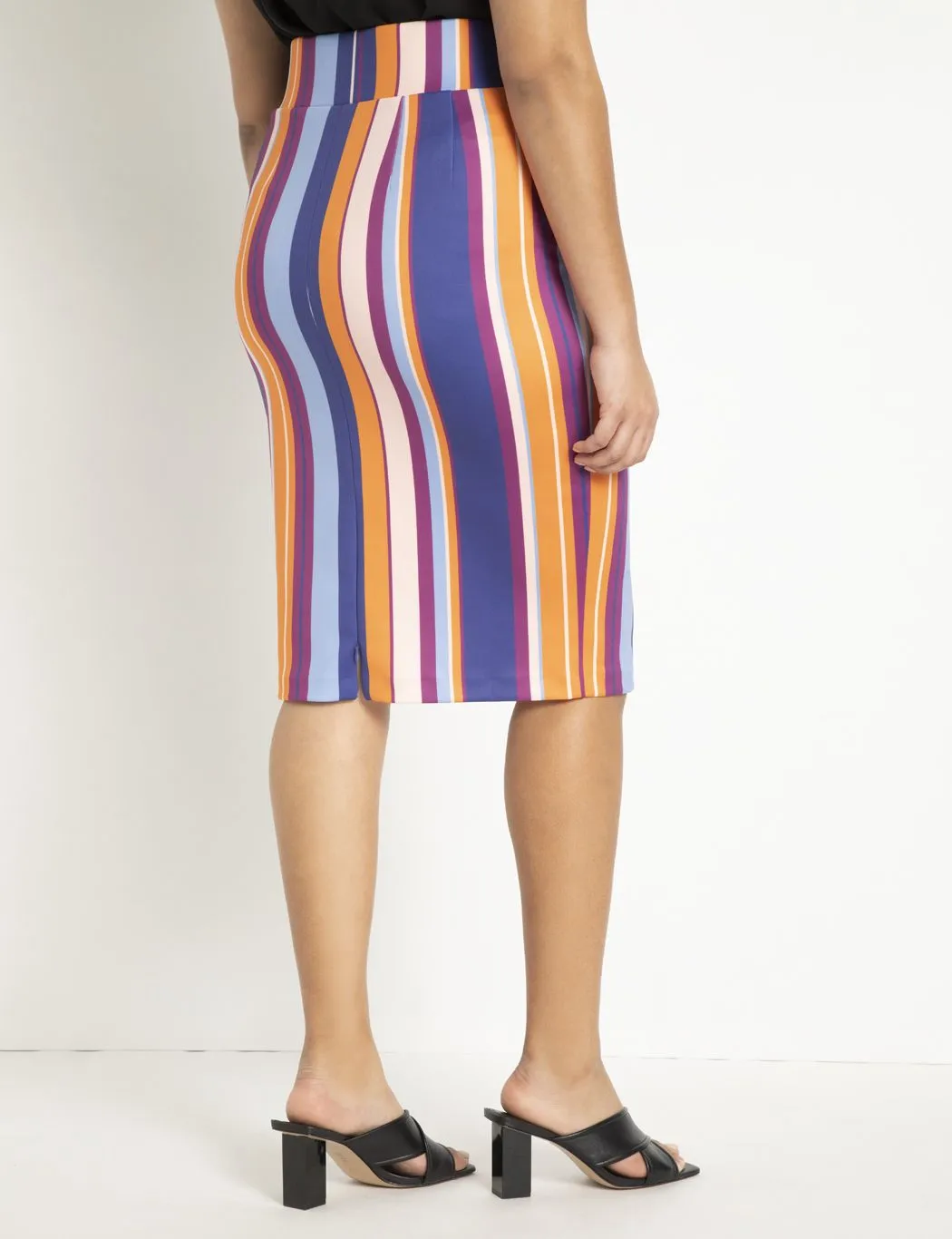 Neoprene Pencil Skirt in Pretty Wild Stripe