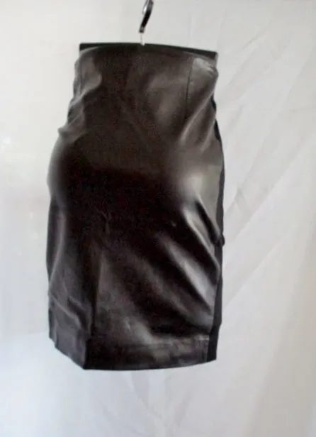 NEW NWT BALENCIAGA LEATHER France Pencil SKIRT BLACK 38 6