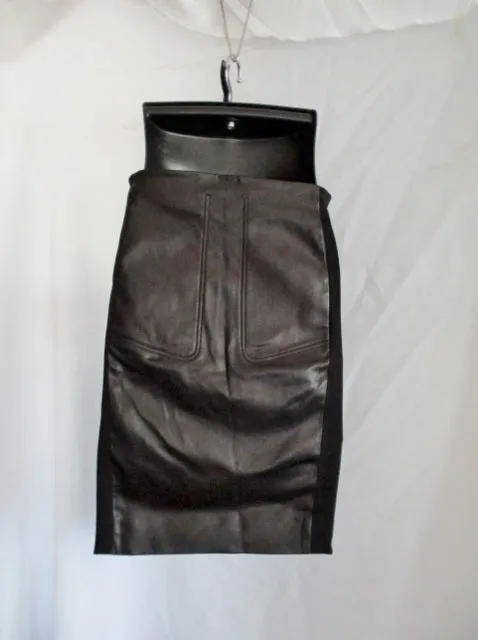 NEW NWT BALENCIAGA LEATHER France Pencil SKIRT BLACK 38 6