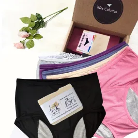 Pack de 6 Culottes Menstruelles et un savon de lait de chèvre et de riz