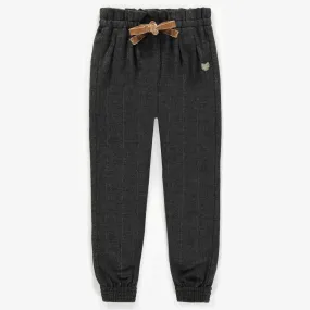 Pantalon 7/8 « coupe mom » en tweed à chevrons, enfant
 || Mom cut 7/8 pants in herringbone tweed, child