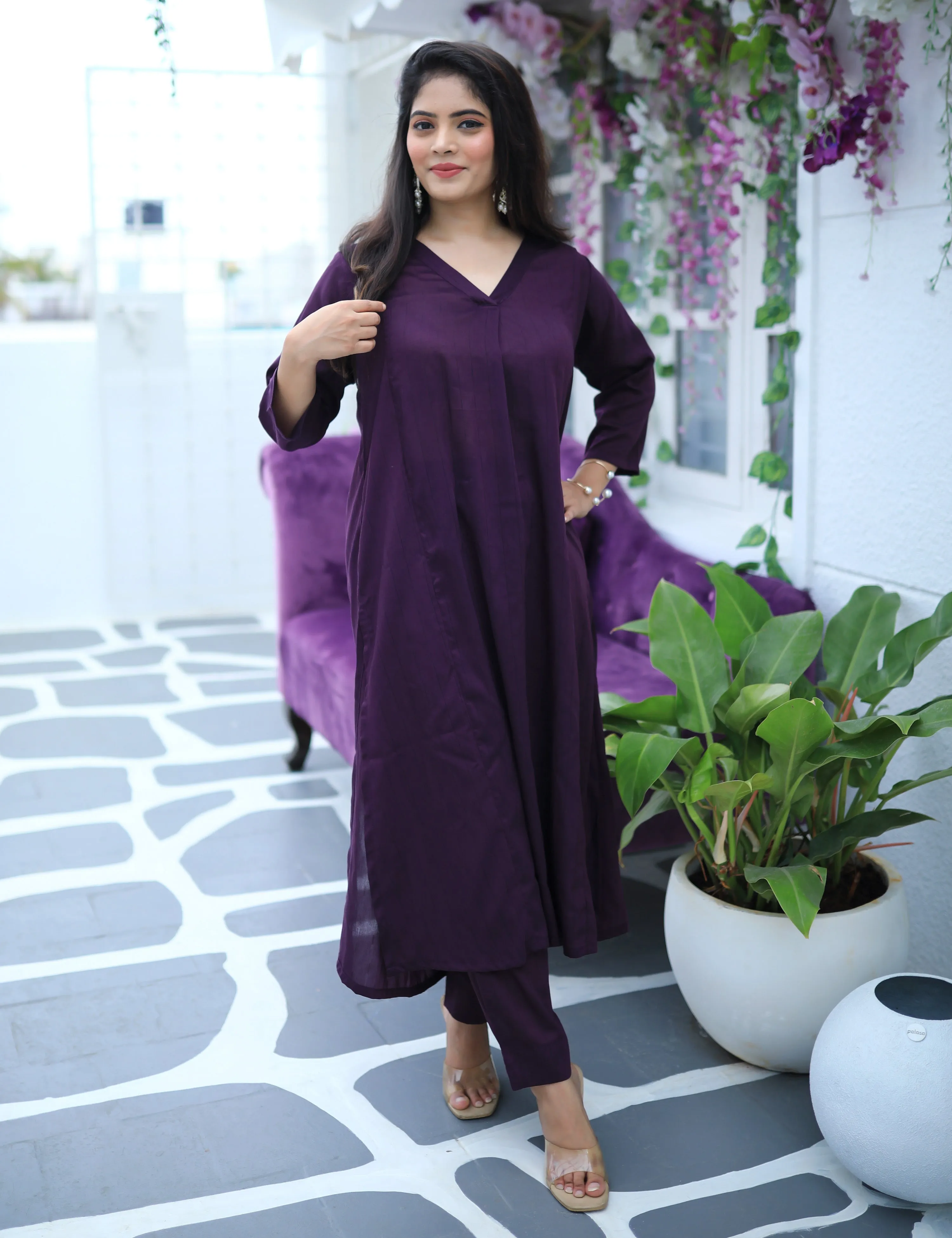 Plum Radiance Kurta Set