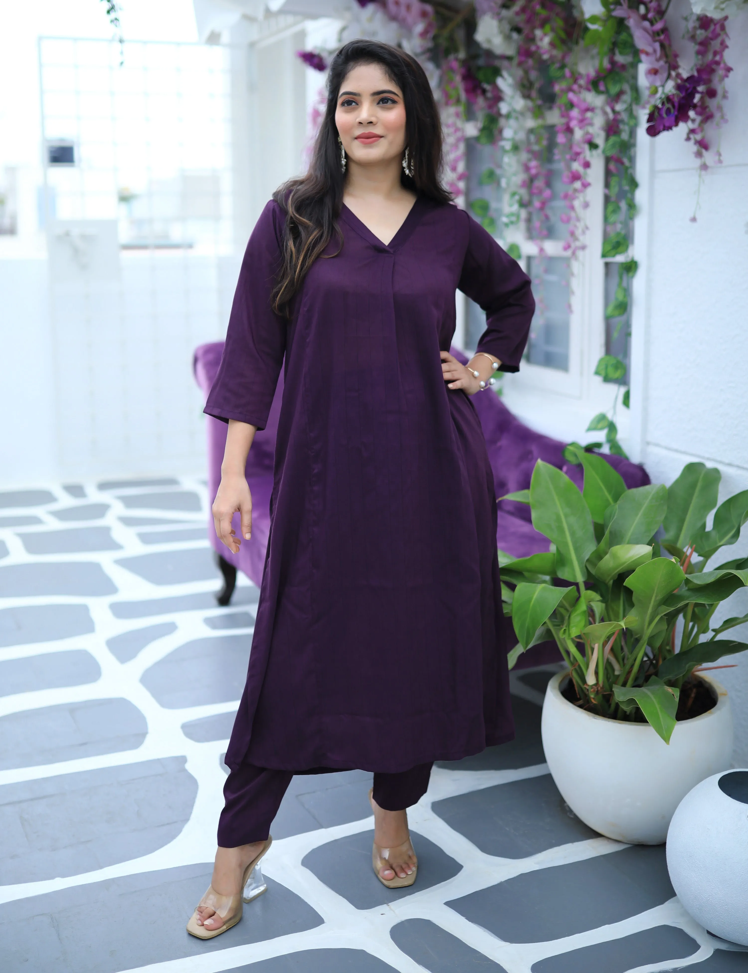 Plum Radiance Kurta Set