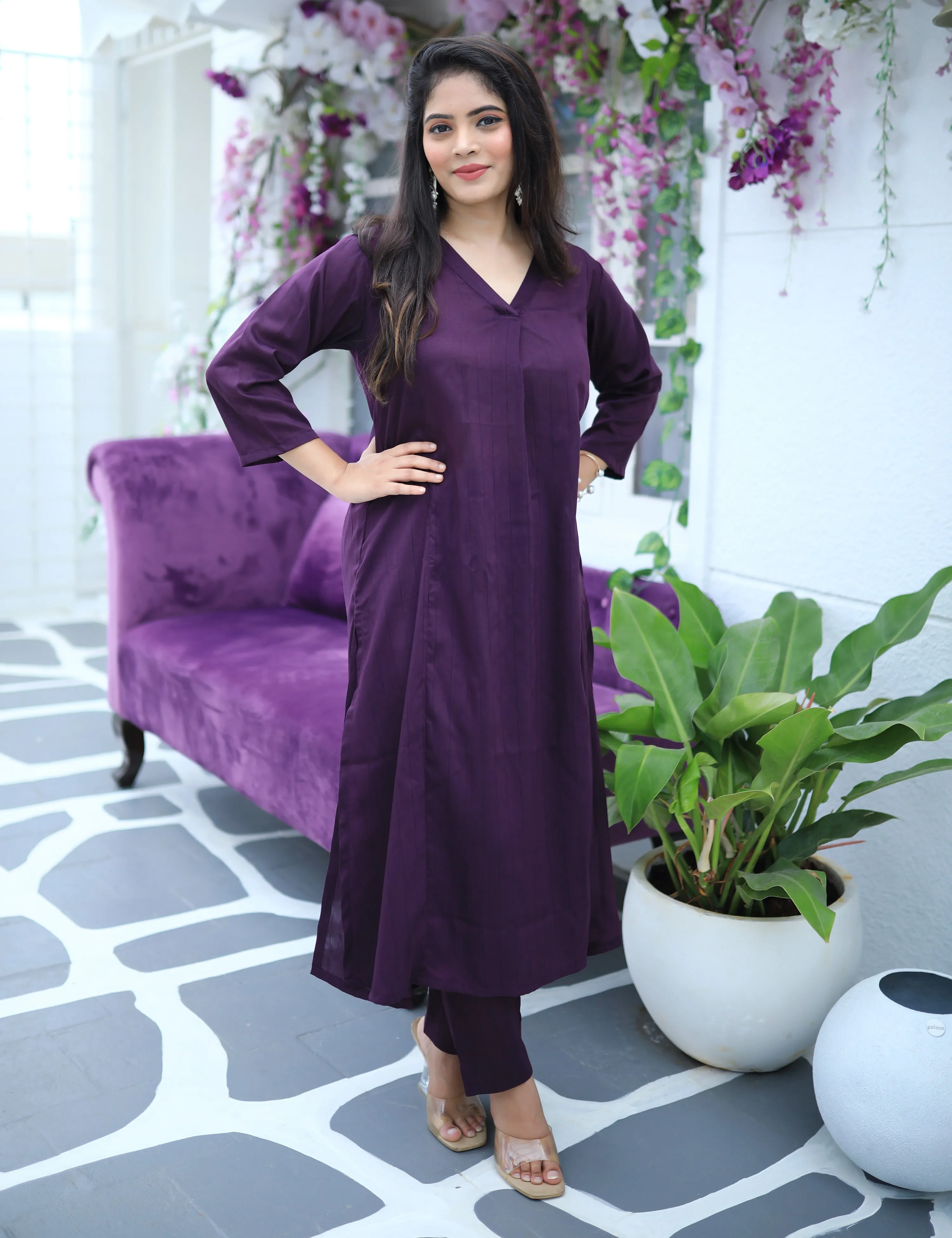 Plum Radiance Kurta Set