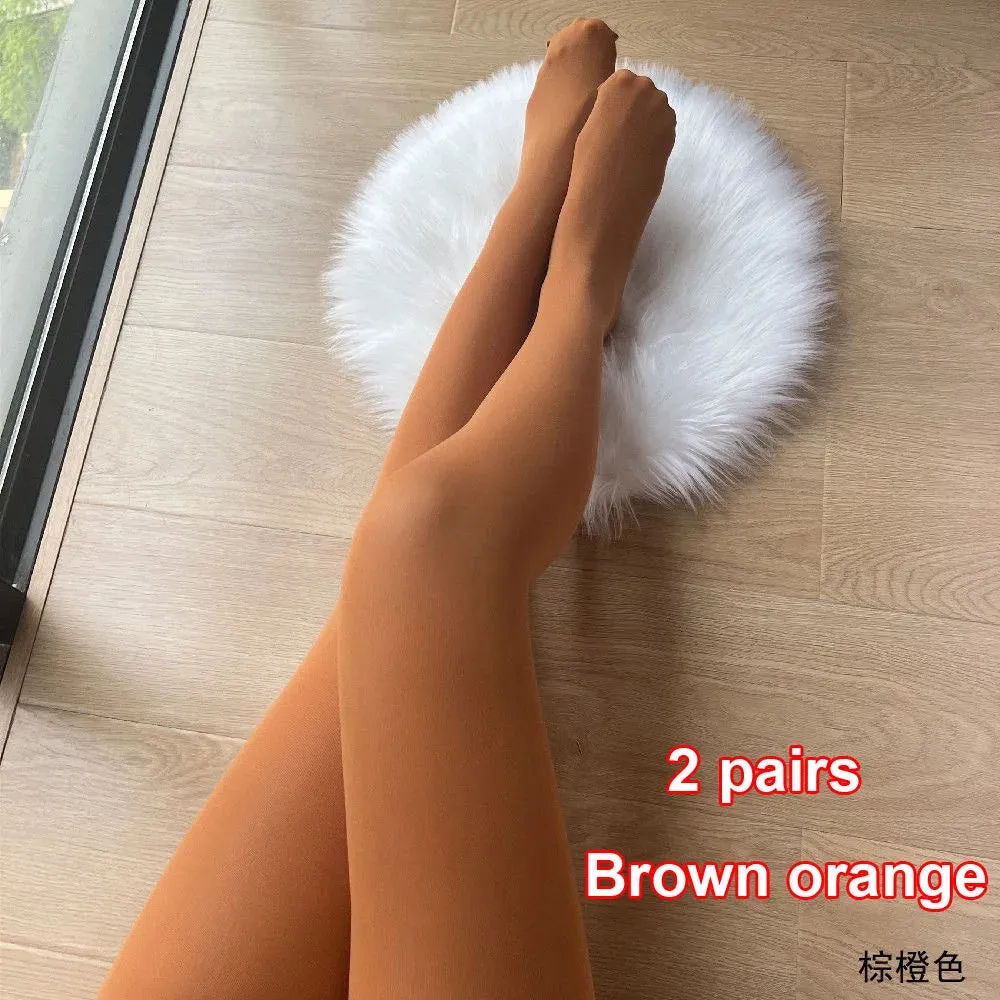 Plus Size Candy Color Velvet Stockings - High Quality Spandex Nylon Solid Tights for Women