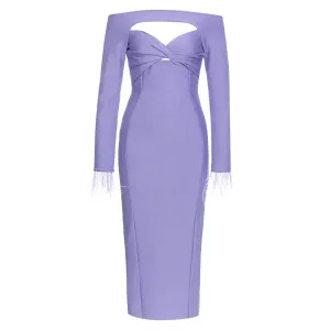 Pre Order:  Purple Pleated Hollow Chest Wrapped Dress