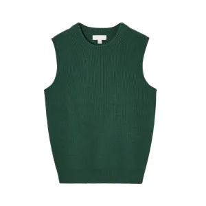 Pre Order:  Round Neck Solid Knitted Ribbed Vest