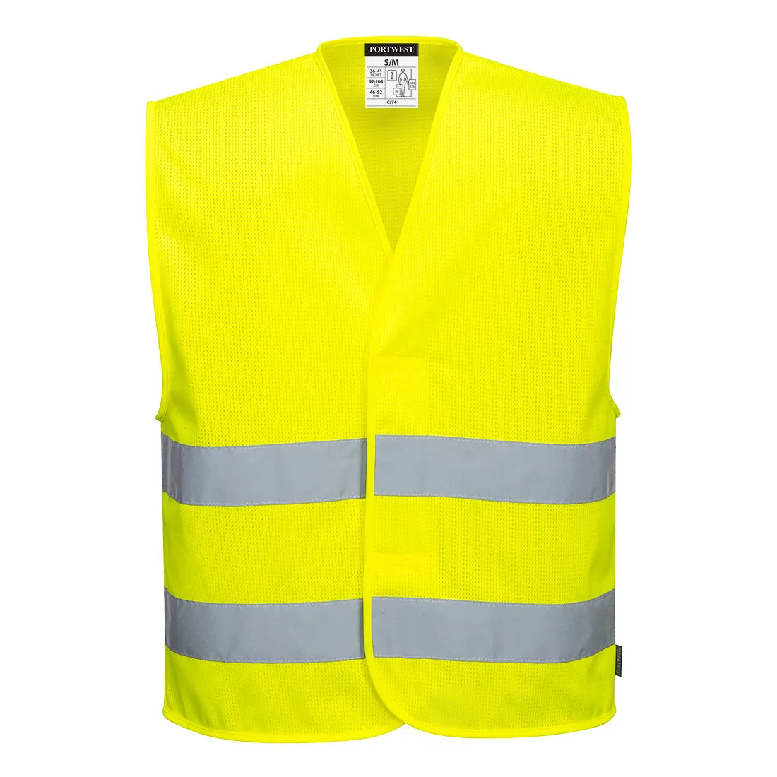 PW C374 - MeshAir Hi-Vis Two Band Vest