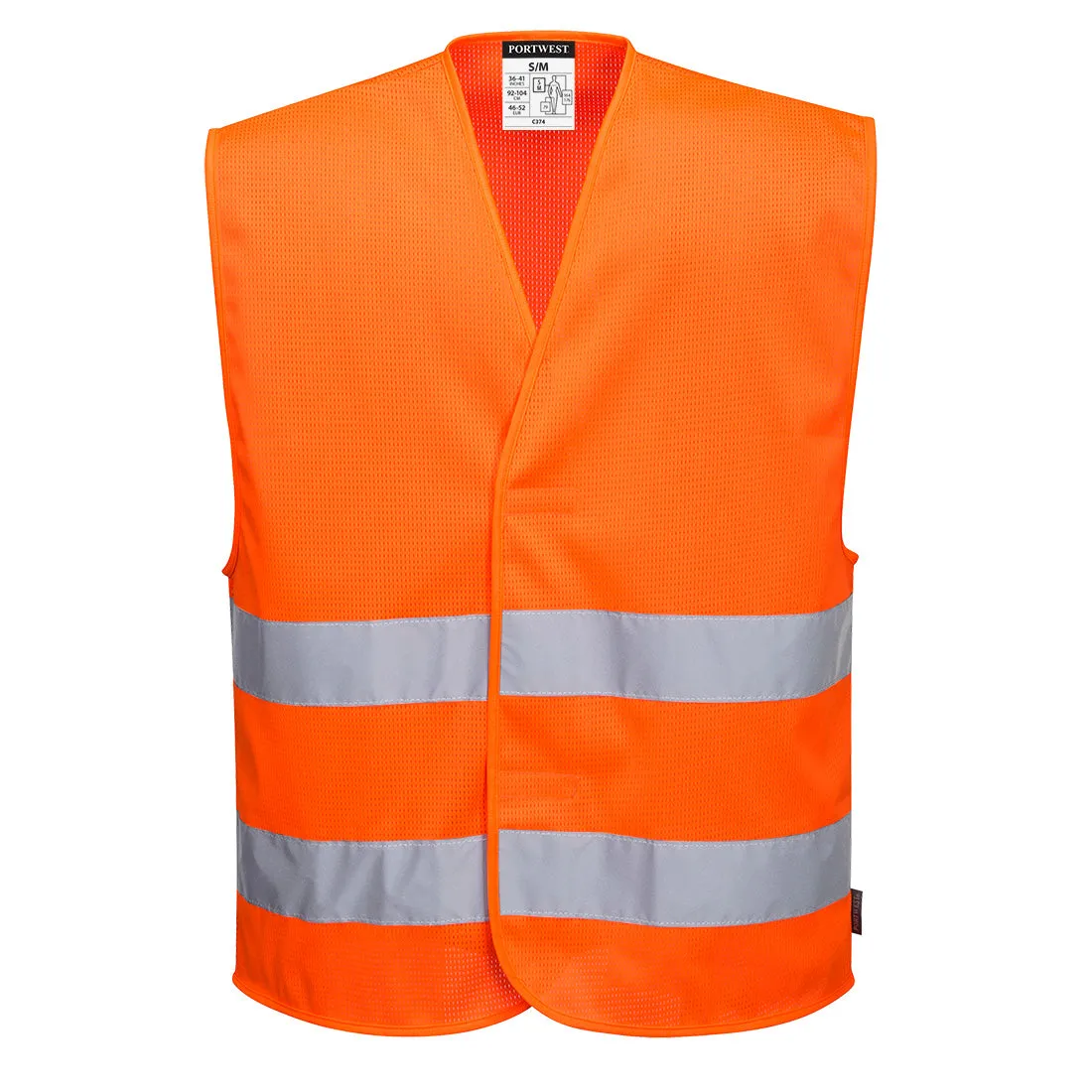 PW C374 - MeshAir Hi-Vis Two Band Vest