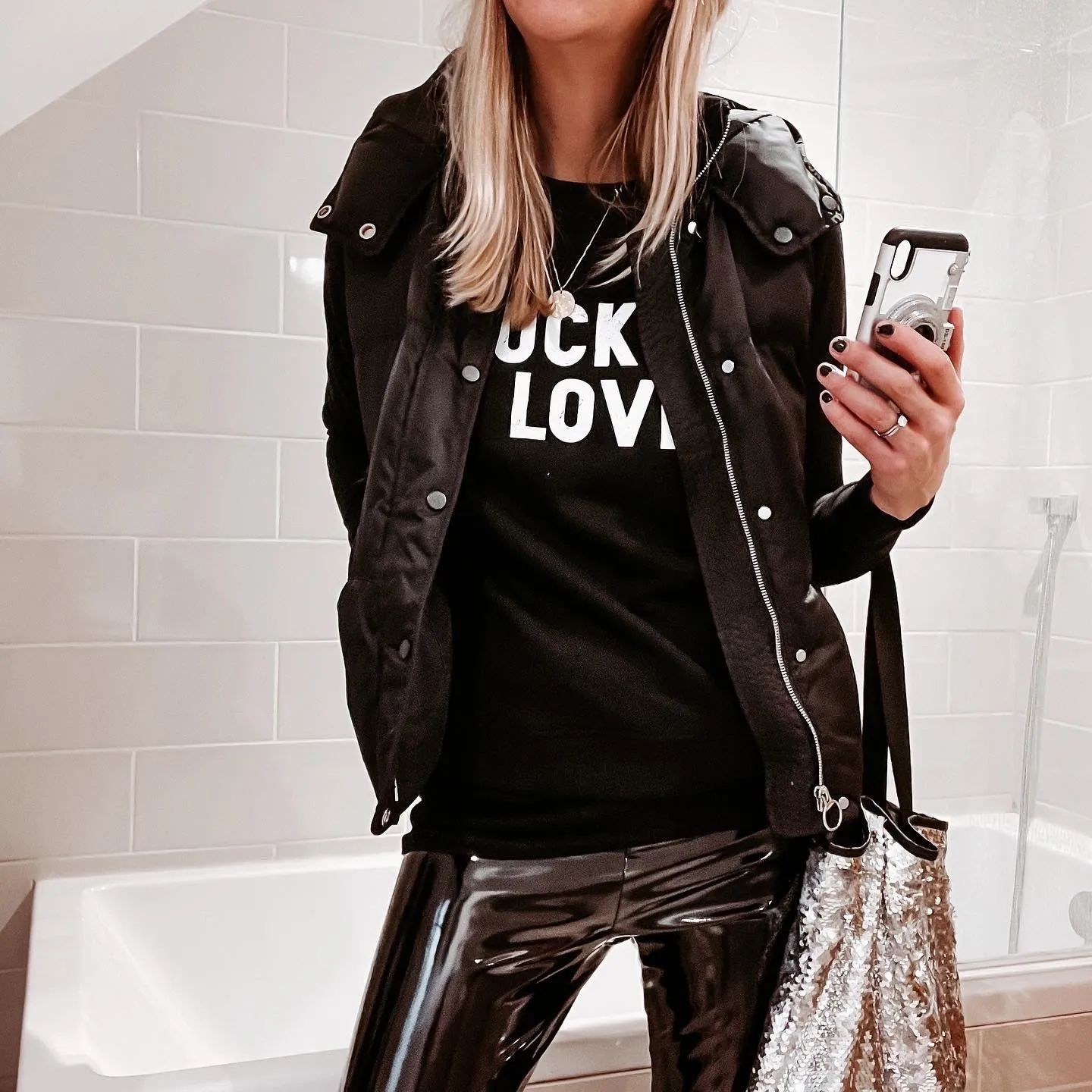 ROCK & LOVE black / white sweatshirt *relaxed fit*