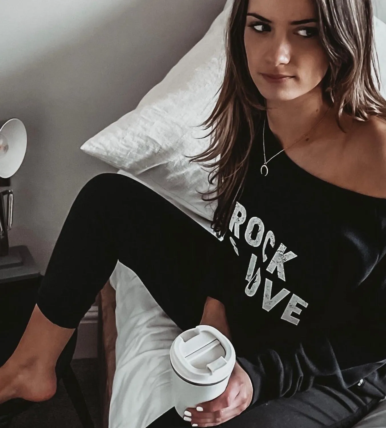 ROCK & LOVE black / white sweatshirt *relaxed fit*