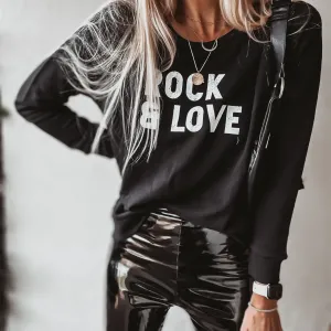 ROCK & LOVE black / white sweatshirt *relaxed fit*