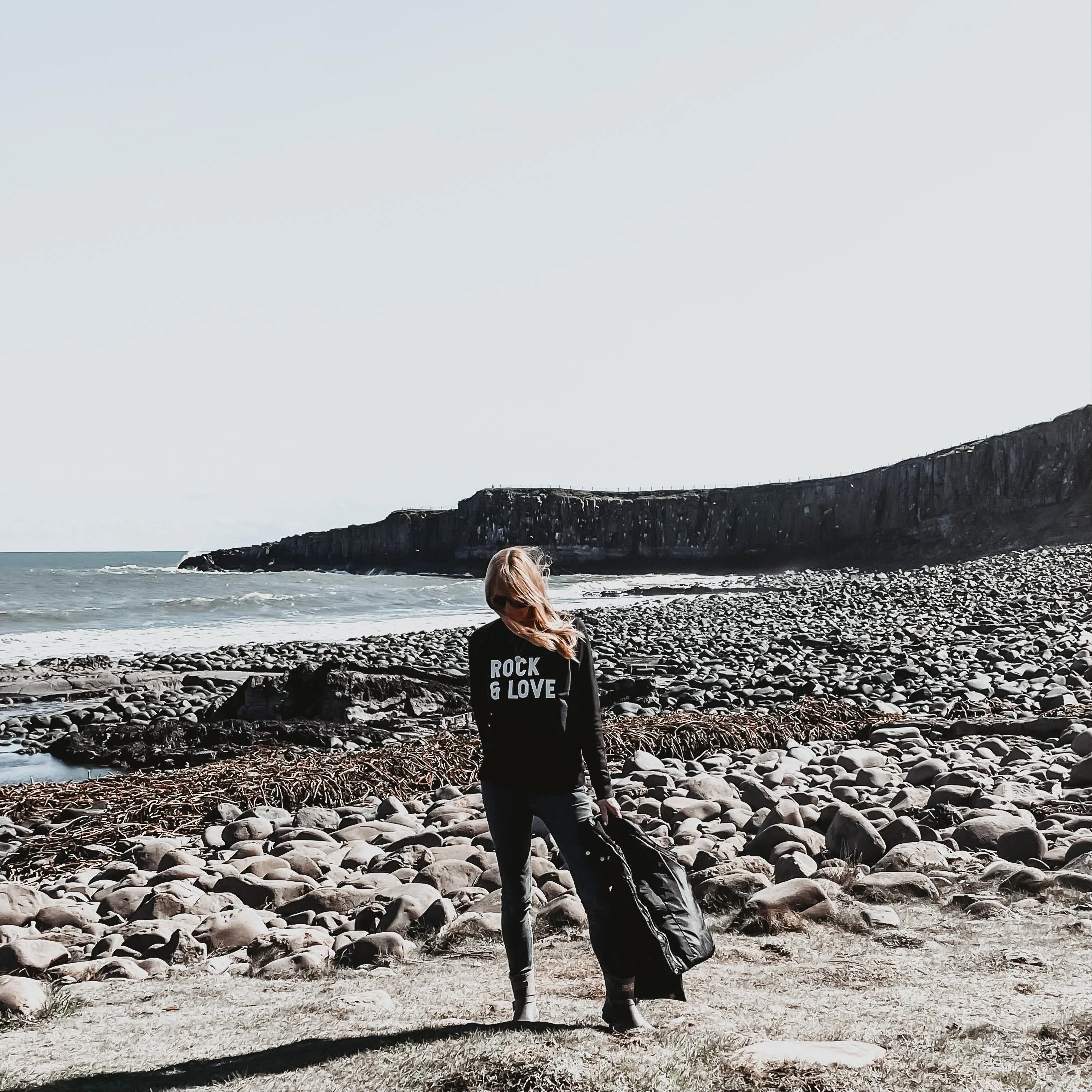 ROCK & LOVE black / white sweatshirt *relaxed fit*