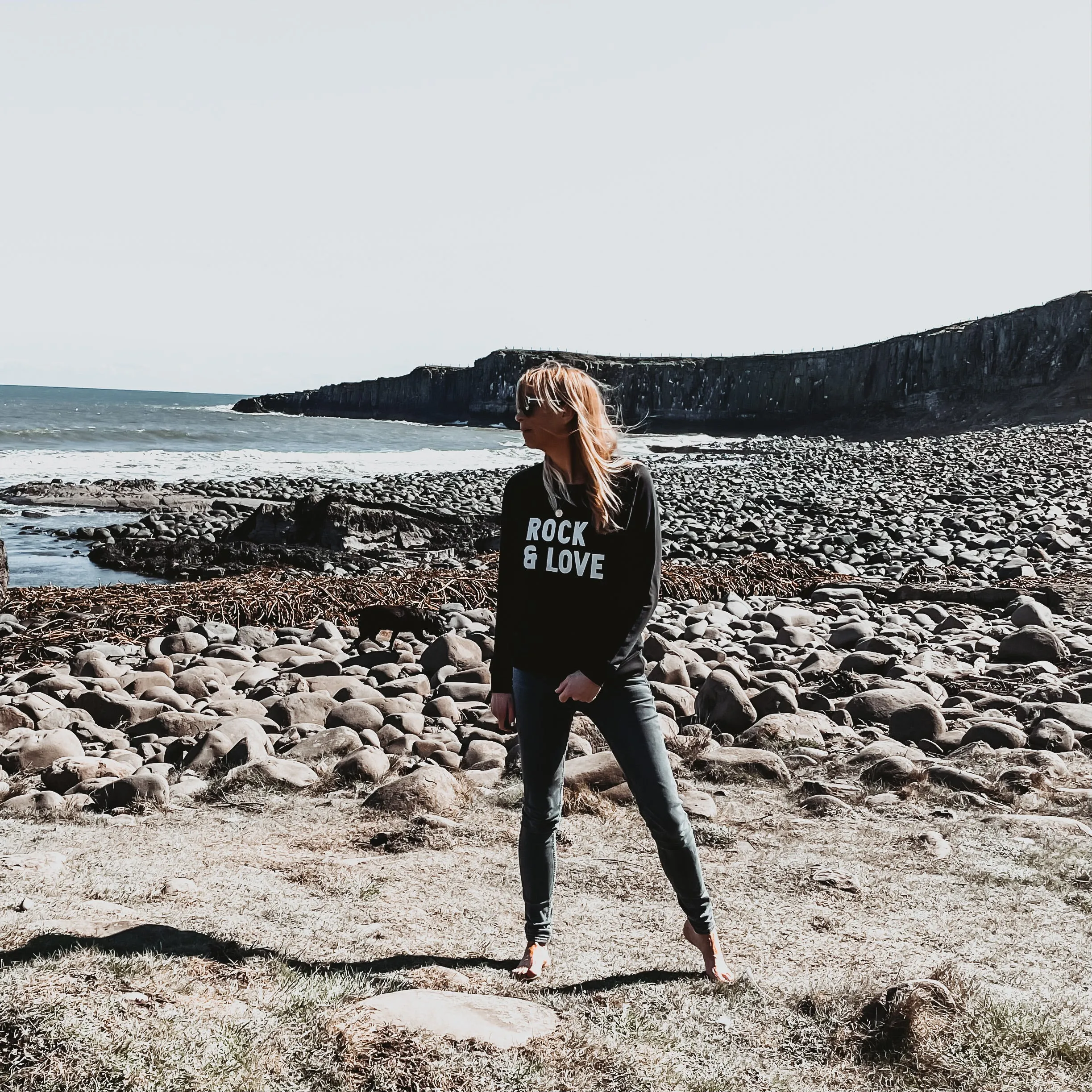 ROCK & LOVE black / white sweatshirt *relaxed fit*