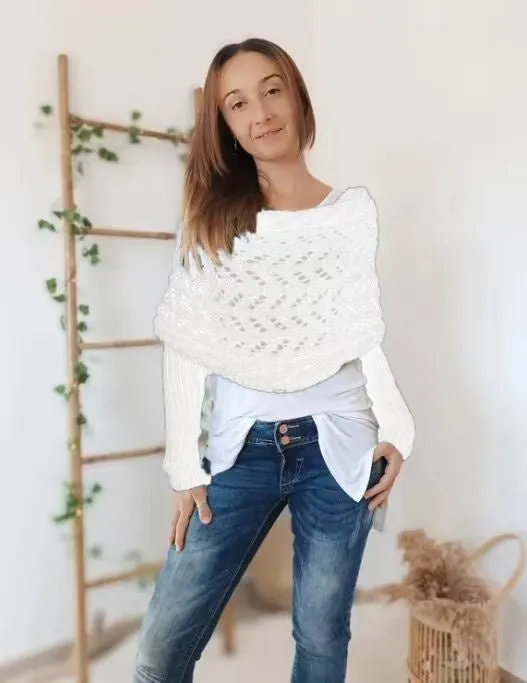 Sally knitted long sleeve shawl