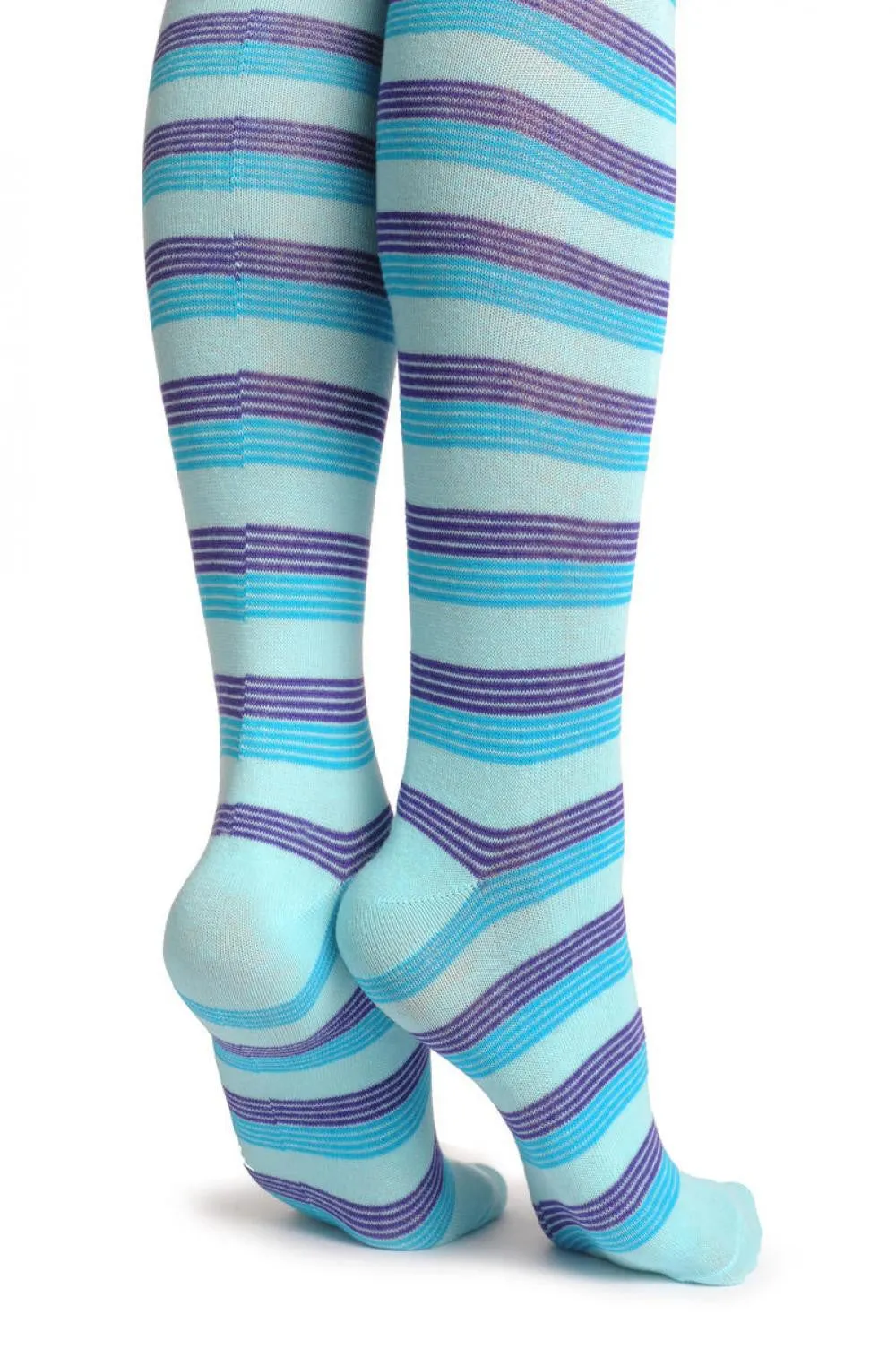 Sky Blue Royal Blue & Purple Thin Stripes