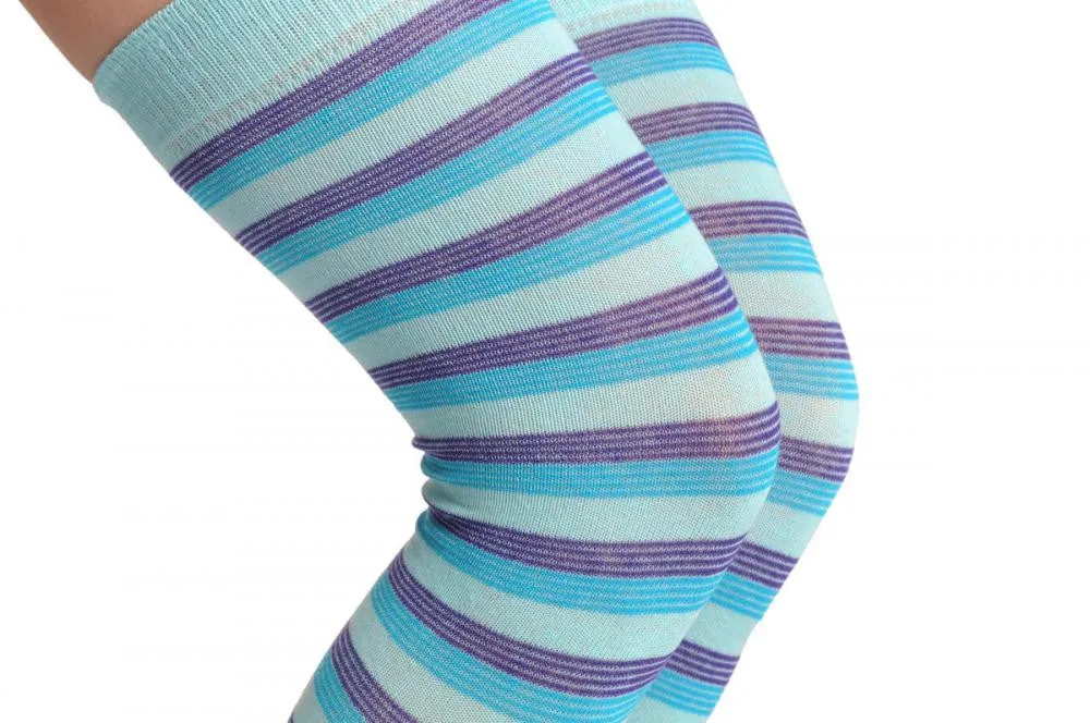 Sky Blue Royal Blue & Purple Thin Stripes