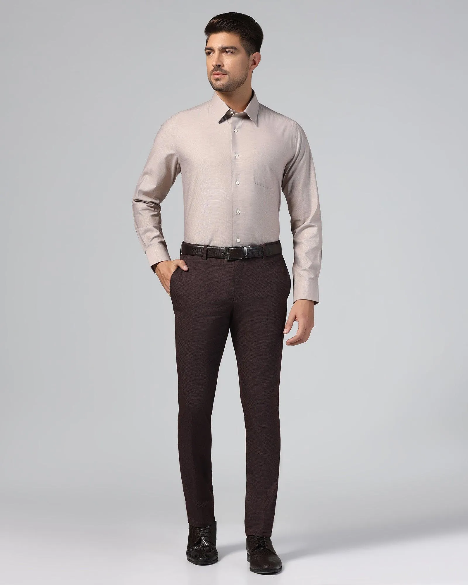 Slim Fit B-91 Formal Wine Textured Trouser - Ford