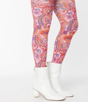 Smak Parlour Pink Mod Floral Tights