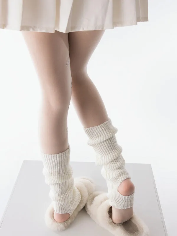 Soft kawaii cream leg warmers