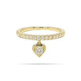 Solitaire Round Diamond Dangling Ring