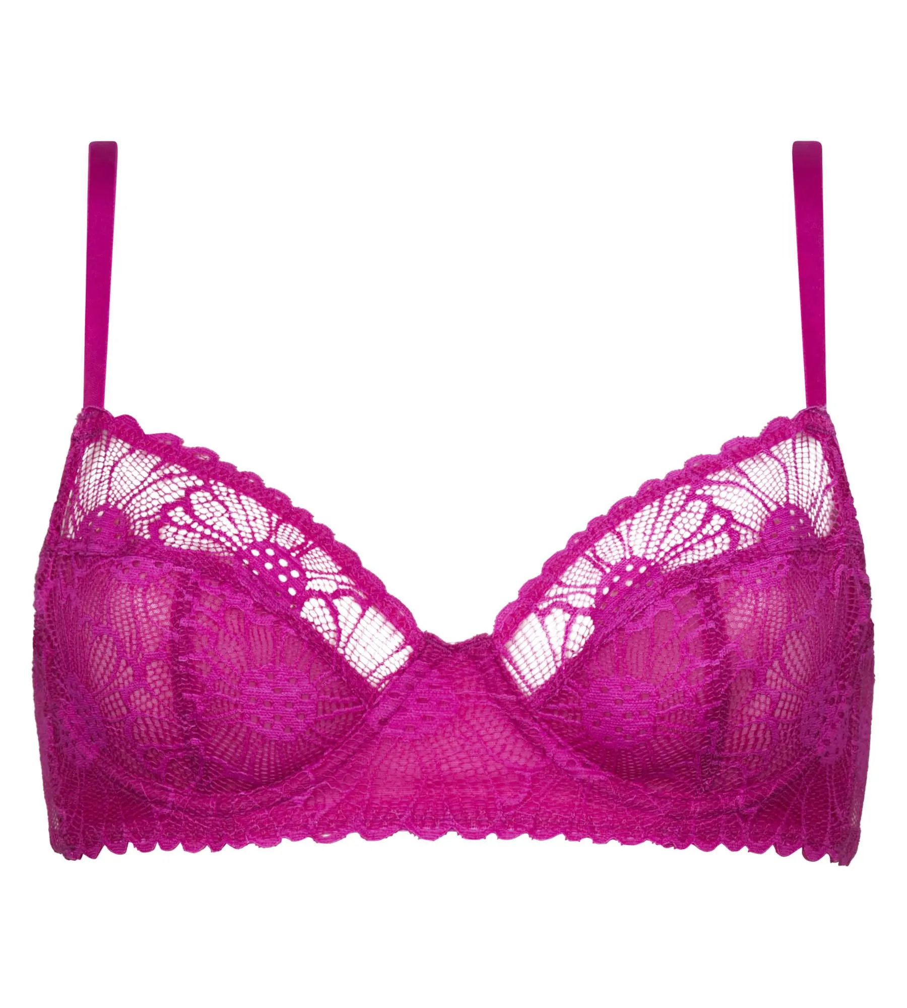 Soutien-gorge emboitant tulle et dentelle Fuchsia Fais-Moi Une Fleur