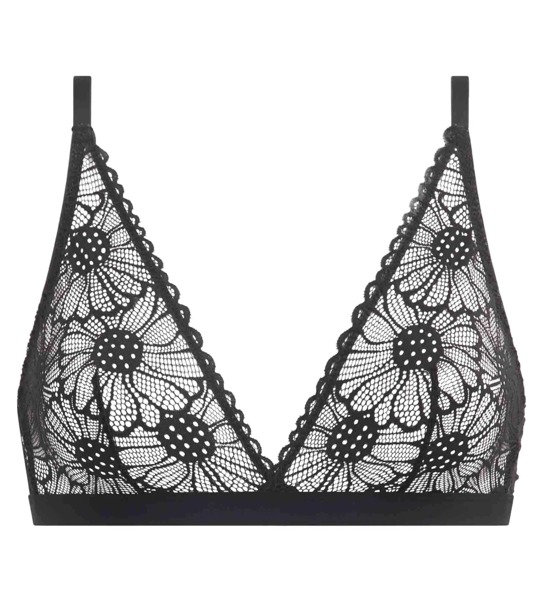 Soutien-gorge triangle en tulle et dentelle Noir Fais-Moi Une Fleur