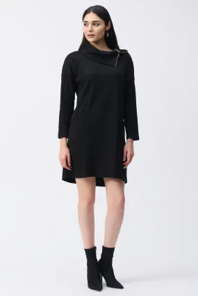 SPLIT ZIP COWL DRESS