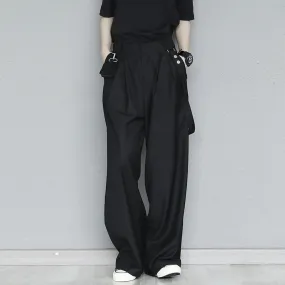 Streetwear Wide Leg Pants For Women High Waist Solid Loose Minimalist Trousers Female Spring Clothes Style