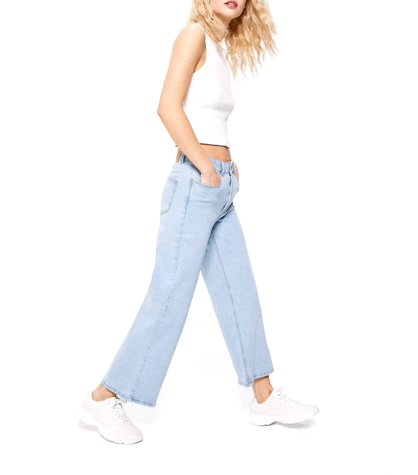 Sustainable Wash Culotte Jeans Blue