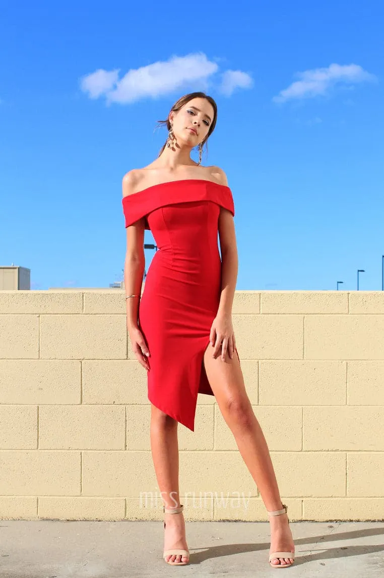 Tammy Midi Dress - Red