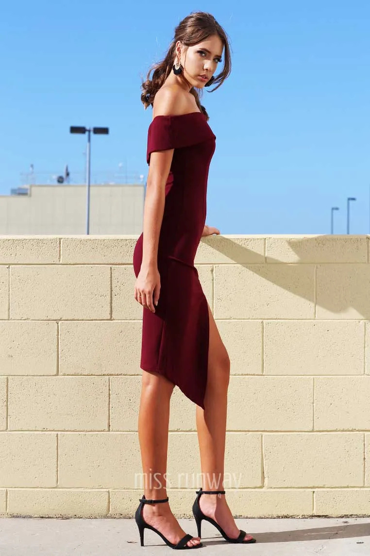 Tammy Midi Dress - Wine