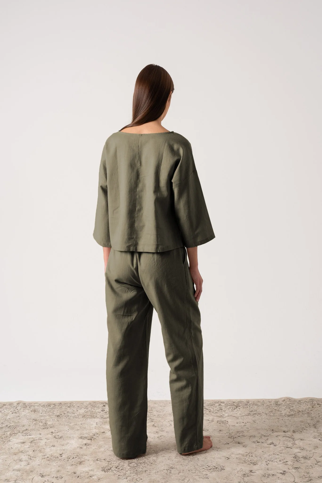 Thalia Linen Trouser Khaki