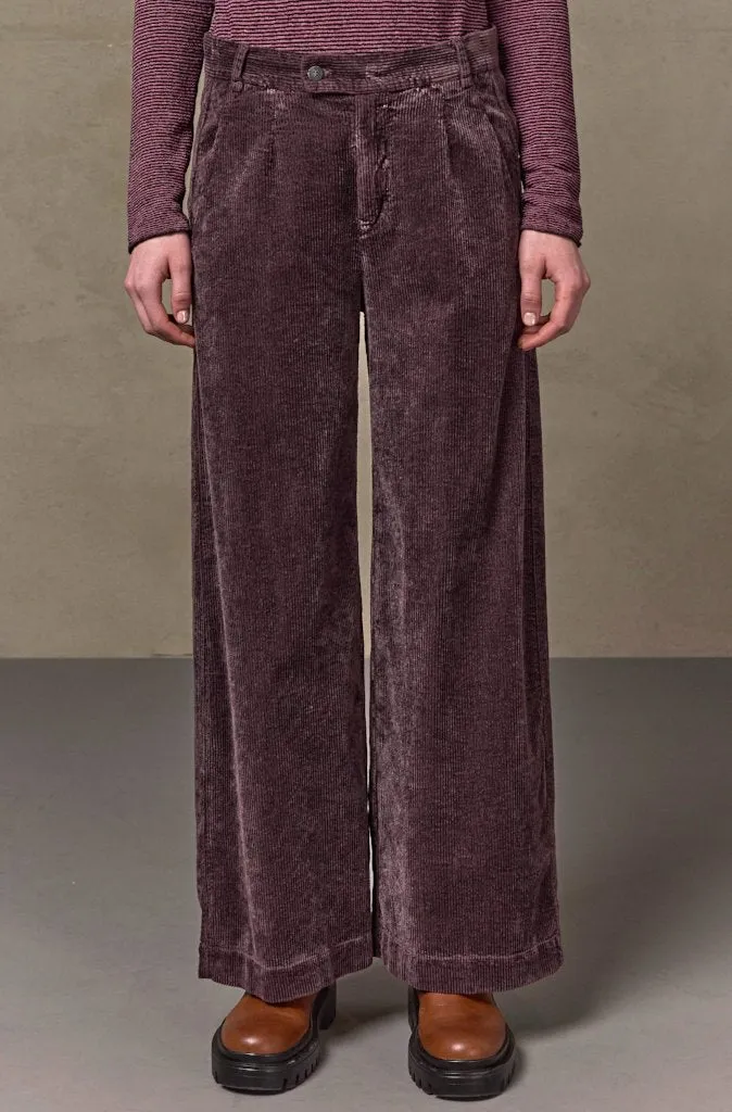 Transit Par Such Wide Leg Cord Pants in Grape