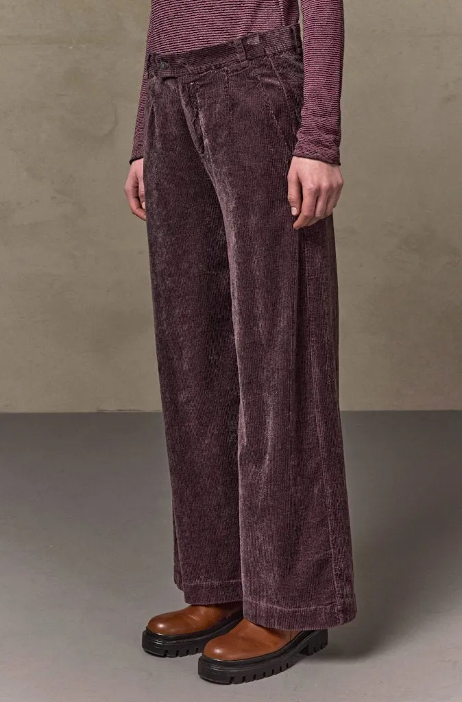 Transit Par Such Wide Leg Cord Pants in Grape