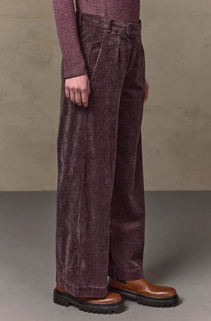 Transit Par Such Wide Leg Cord Pants in Grape