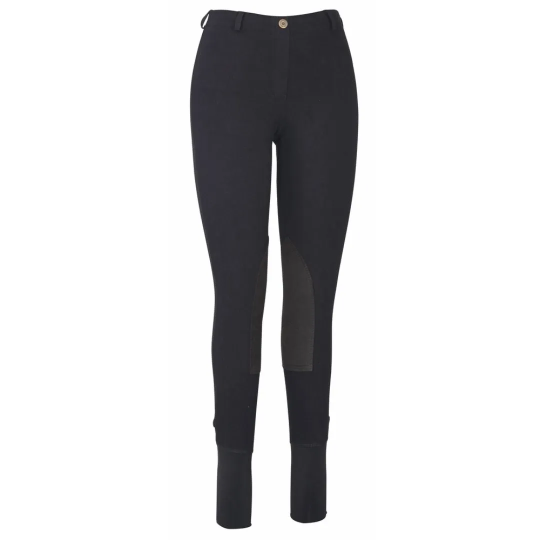 TuffRider Ladies Cotton Lowrise Pull-On Knee Patch Breeches