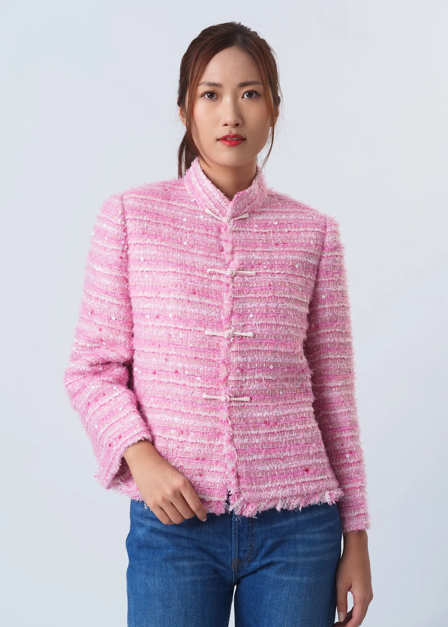 Tweed Tang Jacket (Mixed Pink)